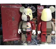 MEDICOM Be@rbrick kaws Original 400% 紅色 解剖 半剖 Bearbrick 盒裝