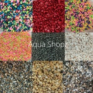 Small Pebble Stone &amp; Sand 1kg Substrate Aquarium Aquascape/Pasir Hiasan Batu Hiasan Batu Akuarium Channa 水草黑沙红沙