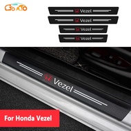 GTIOATO For Honda Vezel 4PCS Car Door Sill Protector Carbon Fiber Auto Threshold Protect Sticker Car