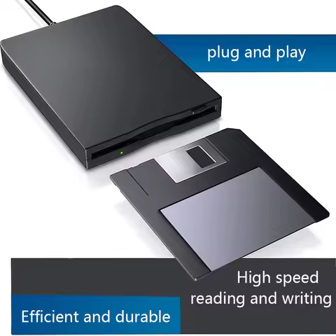USB Floppy Disk Reader Drive 3.5" External Portable 1.44 MB FDD Diskette Drive for Windows 7 8 2000 