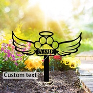 ที่กำหนดเอง Angel Wing Dog Memorial Plaque,น่ารัก Paw พิมพ์สัตว์เลี้ยง Grave MARKER ตกแต่ง,ตกแต่งสวน