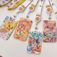 Pokemon pokemon Eevee Family Halter Retractable Card Holder Charizard Long Rope Card Holder EasyCard