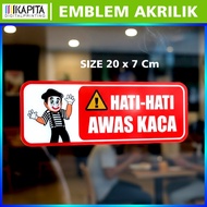 Acrylic Sign BEWARE OF GLASS, please stick to durable | Acrylic glass door board Acrylic Signboard