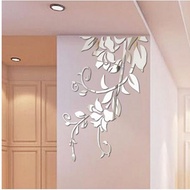 Acrylic Mirror Wall Stickers 3D DIY Leaves Mirror Acrylic Modern Art Mural Stickers Living Room Deco