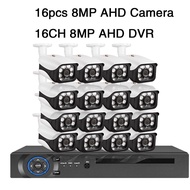 ชุดกล้องวงจรปิด CCTV OVERSCAM 8MP พร้อมสายวิดีโอ8CH 4K AI DVR & กล้องกระสุน IP67 | จดจำใบหน้า | H.26