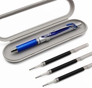 Pentel EnerGel XM BL77 - Retractable Liquid Gel Ink Pen - 0.7mm - 54% Recycled - Blue - Includes Gift Box and 3 Blue LR7 Refills