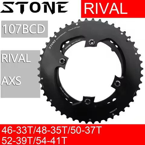 STONE 107BCD Round Bike Double Chainring 2X for Sram RIVAL ETAP AXS Flattop 12S 54-41T 50-37T 52-39T