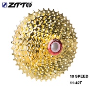 ZTTO MTB Cogs 10S Cassette 11-42T Flywheel Gold 10 Speed 11-36T Freewheel Mountain Bike Bicycle Steel Golden Sprockets