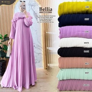 baju gamis ceruti terbaru Belia dress model plisket maxy