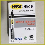 ❋ ♗ ✢ Double H 12pcs/1box HBW White Board Marker Black Ink Refillable Whiteboard Marker Markers
