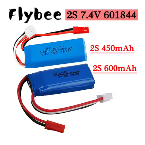 7.4V 450mah/ 600mAh 20C Lipo Battery With JST Plug for WLtoys K969 K979 K989 K999 P929 P939 RC Car S