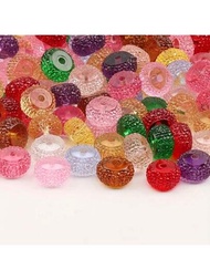 20 piezas de cuentas sueltas de acrílico cilíndricas de colores transparentes aleatorios para hacer joyas, pulseras, collares, llaveros y accesorios de bolígrafos con cuentas hechos a mano.