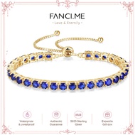 FANCIME "Eternal Elegance" September Birthstone  Sapphire  Sterling Silver Tennis Bracelet Classic B