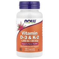 NOW Foods Mega D-3 & MK-7 120 Capsules วิตามินบำรุงกระดูก