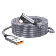6A USB C Elbow Type C Fast Charge Cable 3M 5M ศัพท์ขยายสายชาร์จสำหรับ Samsung Huawei Xiaomi Oppo One
