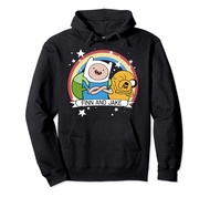 CN Adventure Time Finn And Jake Rainbow Stars Portrait Pullover Hoodie