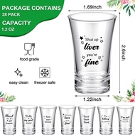 28 Pcs Funny Shot Glasses for Adult Acrylic Party Shot Glasses 1.2 Ounce Shot Glasses Party Favors f