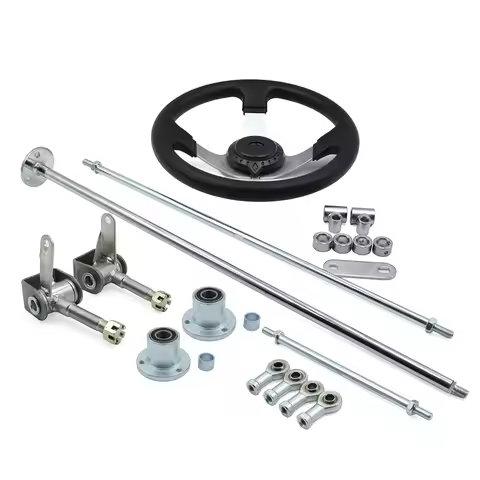 5 inch Front Steering Wheel Gear Rack Shaft Tie Rod Strut Knuckle Spindle Kit For 168cc Quad Go Kart