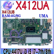 X412UA Laptop Motherboard For ASUS Vivobook 14 X412 X412UB X412UF F412U A412U Mainboard I3-8130U I5-
