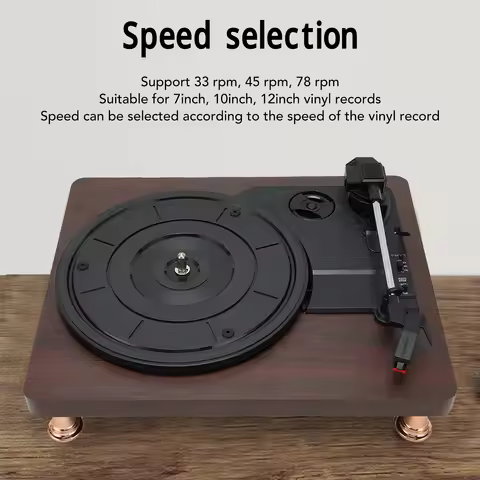 Record Player Record Player 3 Speeds Vintage Turntable Record Player for Entertainment Decor Turntab