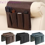 FALLFORBEAUTY 4 Pockets Storage Bag, Oxford Cloth Space Saver Sofa Handrail Tray, Practical Large Capacity Non-Slip Foldable Couch Table Top Holder DVD