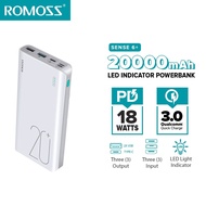 Romoss Sense 6 Plus 20000mAh Powerbank 18W QC 3.0 PD Super Fast Charge Power Bank