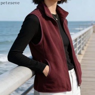 [Keep Warm Cold-Proof] Women's Fleece Vest Sleeveless Vest Outdoor Cold-Proof Vest Vest Vest Spring 