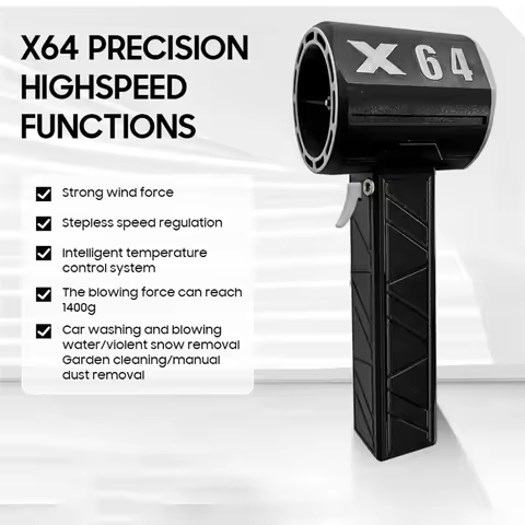 X64 Electric Dust Blower Brushless Motor 11 Blade 64MM Powerful Turbofan Stepless Adjustable Recharg