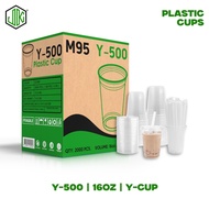 2000pcs PP Y-CUP 1000pc U-CUP 12oz 16oz 22oz Disposable Cup Plastic Clear 95mm Milktea Cup