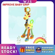 (IMPROVES BABY GRIP) WJS Sway Baby Hanging Toy Grow Stretch Giraffe Baby Soft Hanging Toy Soft Toy G