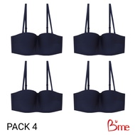 Bme เสื้อชั้นในไร้โครงถอดสายได้ รุ่น ME1C1B สีกรม (แพ็ก4ตัว)