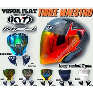 Kyt NFJ THREE MAESTRO FLAT VISOR | Kyt NFJ glass | Nfj half face helmet visor | Visor kyt nfj three 