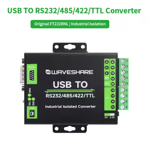FT232RNL USB TO RS232/485/422/TTL Interface Converter Industrial Isolation Aluminium Case Support Ma