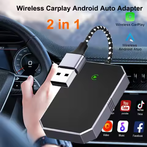 2 in1 Wireless Carplay Adapter For iPhone Android Auto Apple Wireless Carplay USB Ai Box Carplay For