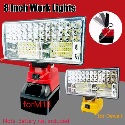 Battery Parts for Milwaukee for M18 for Dewalt DCB200 18V 20V Lithium Battery 8 Inch Work Lights Lam