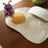 荷包蛋真皮滑鼠墊 蛋黃靠墊護腕設計 手工牛皮