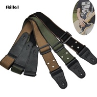 FKILLAONE Guitar Strap, End Adjustable Pure Cotton Guitar Belt, Durable Vintage Easy to Use Bass Webbing Belt Electric Bass Guitar