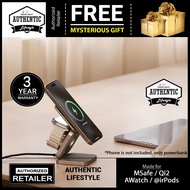 ADAM elements Mag 3 Pro Qi2 Magnetic 3-in-1 Foldable Travel Charging Station - Magnetic Ring Include