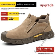 Ready Stock Safety Shoes Men Work Shoes Electric Welder Shoes Protective Shoes Anti-smashing Anti-puncture Site Wear-resistant Steel Toe-toe Safety Shoes Summer Breathable Safety B