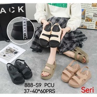 Women's Rubber Strap Wedge Sandals with Comfortable Back Strap ALINA 888-S9