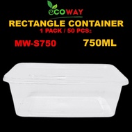 [ 50sets± ] 750ml Rectangular Food Container Kotak Durian bekas makanan MWS 750