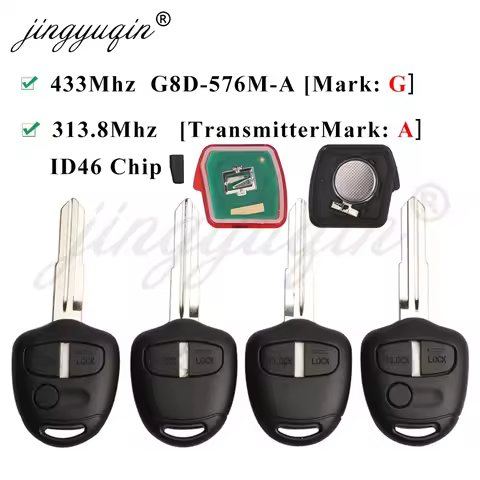 jingyuqin 433/313.8MHz Remote Car Key Fob for Mitsubishi ASX Lancer Х Outlander 2006-2014 G8D-576M-A