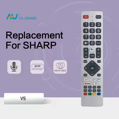 Voice TV Remote Control For Sharp AQUOS SHW/RMC/0134 Netflix Prime YouTube F-Play Smart TV with Voic