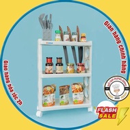 Viet Nhat 3-Storey Multi-Function Shelf (MS: 5580-3) With Convenient Wheels - High-Class 3-Storey Tr