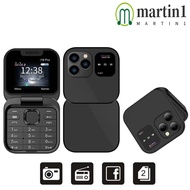 MARTIN1 Mini Flip Mobile Phone, I16Pro 2SIM Card Flip Foldable Phone, Foldable Phone FM Radio 3.5mm 