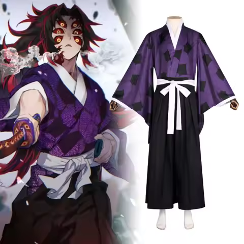 Demon Slayer Kokushibo Cosplay Kimetsu Anime Costume No Yaiba Kokushibou Cosplay Kimono Haori Hallow