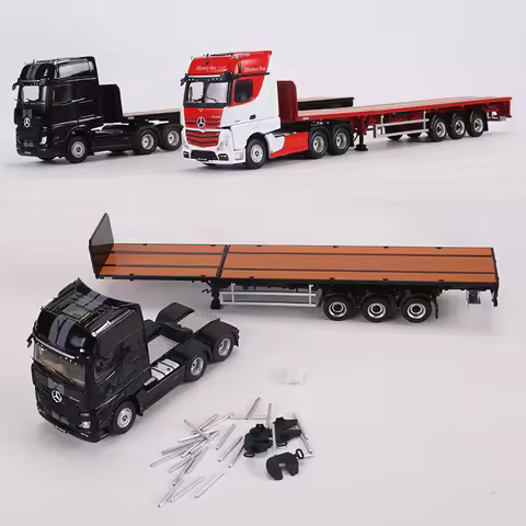 GCD 1:64 ACTROS GIGASPACE 6*2 Sattelzugmaschine & Scalable Trailer Alloy Mode Car