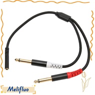 MELIFLUO 3.5mm to Dual 1/4 Inch Sound Splitter Cable, 1/8 Stereo Female to Dual 6.35mm Mono Male 13.