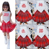 KIDS V-TOP CHECKERED FLOWY SKIRT TERNO FOR GIRLS