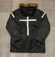SUPREME REFLECTIVE 3M CROSS N-3B MILITARY SPEC QUILTED PARKA JACKET FUCK EM ALL ARMY FLIGHT SMALL BO